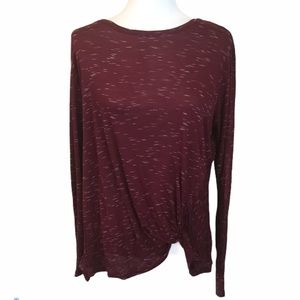 NWOT Bobeau Plum Front Knot Shirt Large